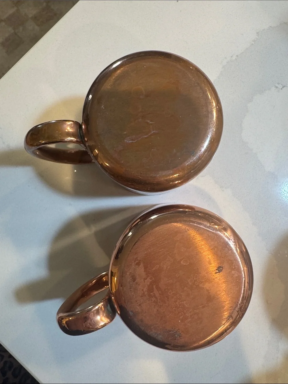 Pair of Copper Moscow Mule Mugs - Engraved Detail